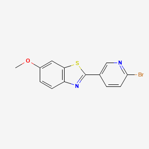molecular formula C13H9BrN2OS B8312850 2-(6-Bromopyridin-3-yl)-6-methoxy-1,3-benzothiazole 