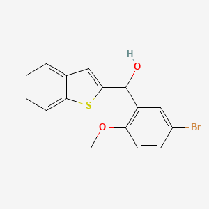 molecular formula C16H13BrO2S B8312858 (1-Benzothien-2-yl)(5-bromo-2-methoxyphenyl)methanol 