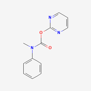 molecular formula C12H11N3O2 B8312863 Methyl-phenyl-carbamic Acid pyrimidin-2-yl Ester 
