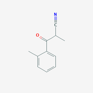 molecular formula C11H11NO B8312889 2-(2-Methylbenzoyl)propiononitrile 