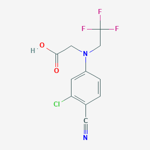 molecular formula C11H8ClF3N2O2 B8312909 N-(3-chloro-4-cyanophenyl)-N-(2,2,2-trifluoroethyl)glycine 
