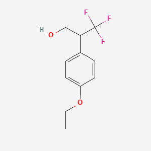 molecular formula C11H13F3O2 B8312917 (RS)-1,1,1-trifluoro-2-(4-ethoxyphenyl)propan-3-ol 
