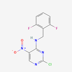molecular formula C11H7ClF2N4O2 B8312979 N-(2,6-difluorobenzyl)-2-chloro-5-nitropyrimidin-4-amine 