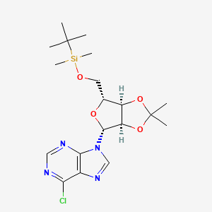 9-((3AR,4R,6R,6aR)-6-(((tert-butyldimethylsilyl)oxy)methyl)-2,2-dimethyltetrahydrofuro[3,4-d][1,3]dioxol-4-yl)-6-chloro-9H-purine