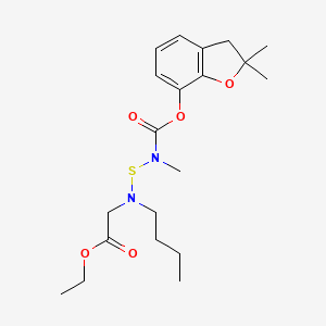 Glycine, N-butyl-N-(((((2,3-dihydro-2,2-dimethyl-7-benzofuranyl)oxy)carbonyl)methylamino)thio)-, ethyl ester