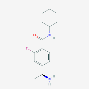 molecular formula C15H21FN2O B8313051 (S)-4-(1-aminoethyl)-N-cyclohexyl-2-fluorobenzamide 