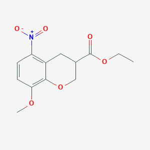molecular formula C13H15NO6 B8313128 Ethyl 8-methoxy-5-nitrochroman-3-carboxylate 