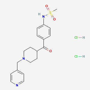 molecular formula C19H25Cl2N3O3S B8313156 Methanesulfonamide, N-(4-((1-(4-pyridinylmethyl)-4-piperidinyl)carbonyl)phenyl)-, dihydrochloride CAS No. 113559-10-7