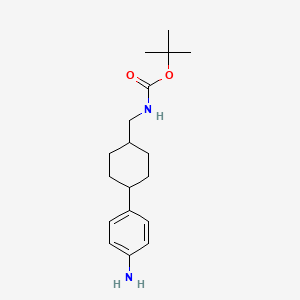 molecular formula C18H28N2O2 B8313252 tert-Butyl {[trans-4-(4-aminophenyl)cyclohexyl]methyl}carbamate 