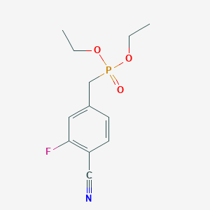 molecular formula C12H15FNO3P B8313469 Diethyl 4-Cyano-3-fluorobenzylphosphonate 