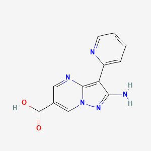 2-Amino-3-pyridin-2-yl-pyrazolo[1,5-a]pyrimidine-6-carboxylic acid