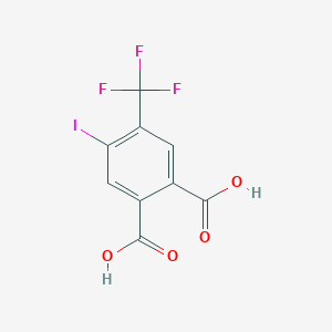 molecular formula C9H4F3IO4 B8313574 1,2-Benzenedicarboxylic acid, 4-iodo-5-(trifluoromethyl)- CAS No. 905274-12-6