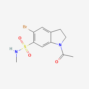 molecular formula C11H13BrN2O3S B8313644 5-bromo-6-methylsulfamoyl-N-acetylindoline CAS No. 107144-43-4
