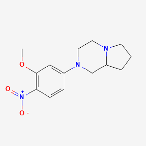 molecular formula C14H19N3O3 B8313648 2-(3-Methoxy-4-nitrophenyl)octahydropyrrolo[1,2-a]pyrazine 
