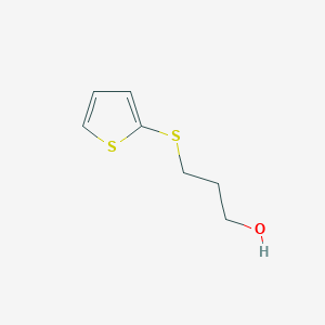 molecular formula C7H10OS2 B8313675 2-(3-Hydroxypropylthio)thiophene 