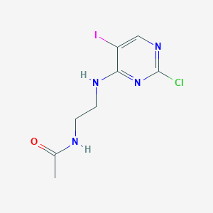 molecular formula C8H10ClIN4O B8313735 N-[2-(2-chloro-5-iodopyrimidine-4-ylamino)ethyl]acetamide 