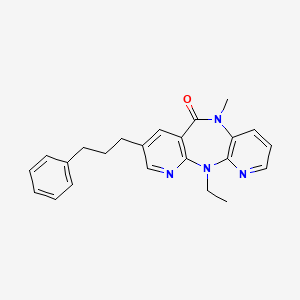 2-Ethyl-9-methyl-13-(3-phenylpropyl)-2,4,9,15-tetraazatricyclo[9.4.0.0^{3,8}]pentadeca-1(11),3,5,7,12,14-hexaen-10-one