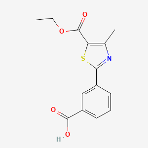 molecular formula C14H13NO4S B8313767 Ethyl 2-(3-carboxyphenyl)-4-methyl-5-thiazolecarboxylate 
