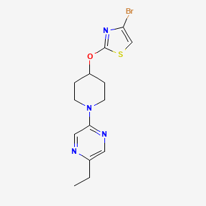 molecular formula C14H17BrN4OS B8313786 4-Bromo-2-((1-(5-ethylpyrazin-2-yl)piperidin-4-yl)oxy)thiazole 