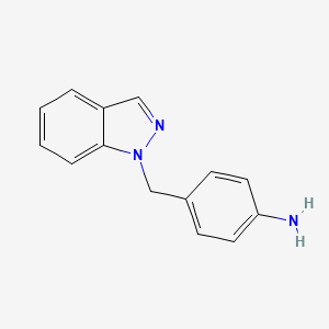molecular formula C14H13N3 B8313812 4-(1H-indazol-1-ylmethyl)aniline 