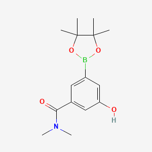 molecular formula C15H22BNO4 B8313821 3-Hydroxy-N,N-dimethyl-5-(4,4,5,5-tetramethyl-1,3,2-dioxaborolan-2-YL)benzamide 