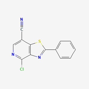 molecular formula C13H6ClN3S B8313858 4-Chloro-2-phenyl[1,3]thiazolo[4,5-c]pyridine-7-carbonitrile 