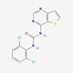 molecular formula C13H8Cl2N4OS B8313892 1-(2,6-Dichlorophenyl)3-(thieno[3,2-d]pyrimidin-4-yl)urea 