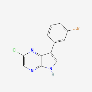 molecular formula C12H7BrClN3 B8313908 7-(3-Bromo-phenyl)-2-chloro-5H-pyrrolo[2,3-b]pyrazine 