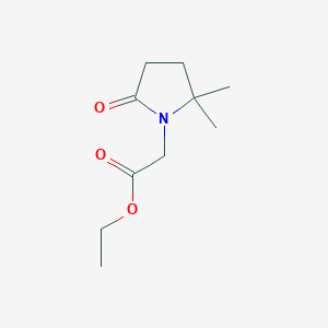 molecular formula C10H17NO3 B8313909 Ethyl 2,2-dimethyl-5-oxopyrrolidineacetate 