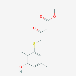 molecular formula C13H16O4S B8313915 Methyl 4-((3-hydroxy-2,5-dimethylphenyl)sulfanyl)-3-oxobutanoate 