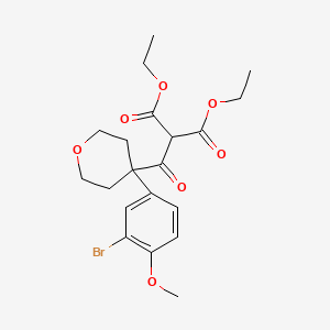 Diethyl 2-(4-(3-bromo-4-methoxyphenyl)-tetrahydro-2H-pyran-4-carbonyl)malonate