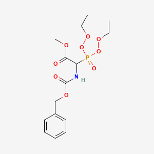 molecular formula C15H22NO9P B8314277 Benzyloxycarbonylamino(diethoxyphosphono)acetic acid methyl ester 