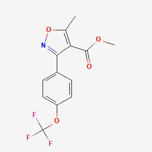 molecular formula C13H10F3NO4 B8314364 Methyl 5-Methyl-3-[4-(trifluoromethoxy)phenyl]isoxazole-4-carboxylate 