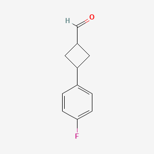 molecular formula C11H11FO B8314716 trans-3-(4-Fluorophenyl)cyclobutanecarbaldehyde 