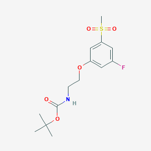 molecular formula C14H20FNO5S B8314772 Tert-butyl 2-(3-fluoro-5-(methylsulfonyl)phenoxy)ethylcarbamate 