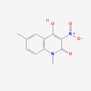 molecular formula C11H10N2O4 B8314861 1,6-Dimethyl-4-hydroxy-3-nitro carbostyril 