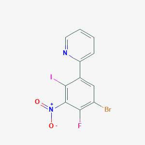 2-(5-Bromo-4-fluoro-2-iodo-3-nitrophenyl)pyridine