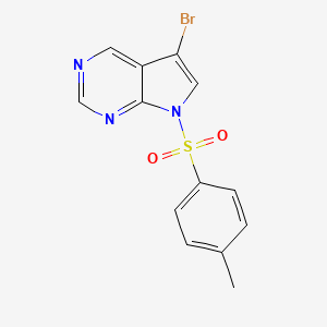 molecular formula C13H10BrN3O2S B8315043 5-bromo-7-tosyl-7H-pyrrolo[2,3-d]pyrimidine 