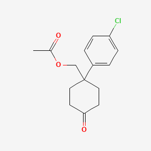 Cyclohexanone, 4-[(acetyloxy)methyl]-4-(4-chlorophenyl)-