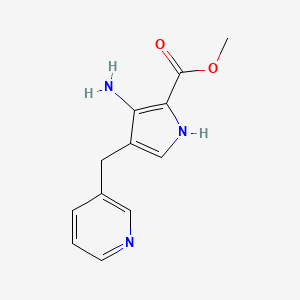 molecular formula C12H13N3O2 B8315104 Methyl 3-amino-4-(3-pyridylmethyl)-1H-pyrrole-2-carboxylate 