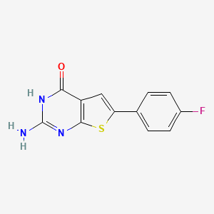 molecular formula C12H8FN3OS B8315130 2-amino-6-(4-fluorophenyl)thieno[2,3-d]pyrimidin-4(3H)-one 
