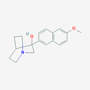 molecular formula C18H21NO2 B8315132 (+/-)-3-(6-Methoxy-naphthalen-2-yl)-1-aza-bicyclo[2.2.2]octan-3-ol 