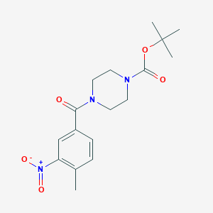 molecular formula C17H23N3O5 B8315145 4-(4-Methyl-3-nitrobenzoyl)-piperazine-1-carboxylic acid tert-butyl ester 