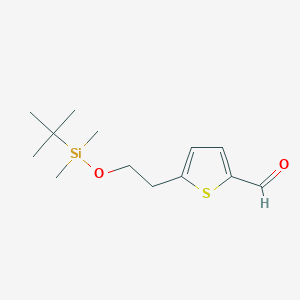 molecular formula C13H22O2SSi B8315236 5-(2-(tert-Butyldimethylsilyloxy)ethyl)thiophene-2-carbaldehyde 