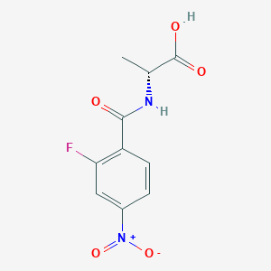molecular formula C10H9FN2O5 B8315260 (R)-2-(2-Fluoro-4-nitrobenzamido)propanoic acid 