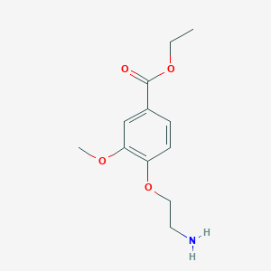 molecular formula C12H17NO4 B8315313 ethyl 4-(2-aminoethoxy)-3-methoxybenzoate 