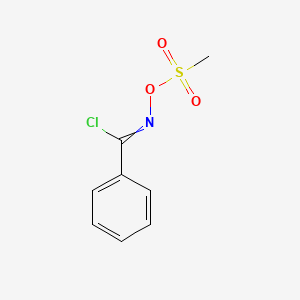 molecular formula C8H8ClNO3S B8315320 N-(methanesulfonyloxy)benzimidoyl chloride 