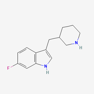 molecular formula C14H17FN2 B8315433 6-Fluoro-3-piperidin-3-ylmethyl-1h-indole 