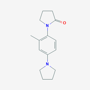 molecular formula C15H20N2O B083156 2-Pyrrolidinone, 1-(4-(1-pyrrolidinyl)-o-tolyl)- CAS No. 14053-06-6
