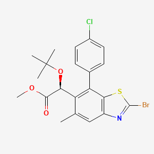 molecular formula C21H21BrClNO3S B8315649 Methyl (S)-2-(2-bromo-7-(4-chlorophenyl)-5-methylbenzo[d]thiazol-6-yl)-2-(tert-butoxy)acetate 